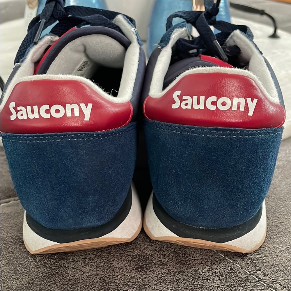 Saucony Men's Navy and Red Sneakers - Picture 4 of 5
